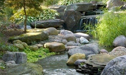 Large pondless waterfall with an eight metre stream